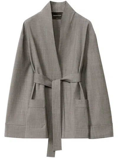 Fabiana Filippi Belted Blazer In Grey