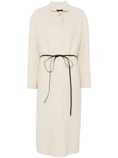 Fabiana Filippi Belted Coat In Neutrals