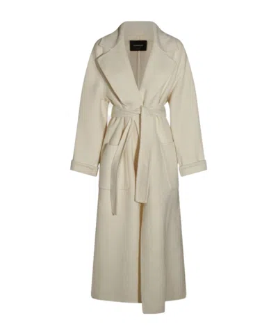 Fabiana Filippi Belted Long Coat In Neutral