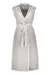 Fabiana Filippi Sleeveless Double-breasted Coat In Grey