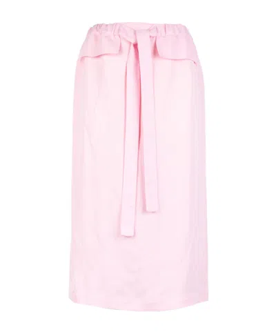 Fabiana Filippi Belted Flap-pocket Midi Skirt In Pink