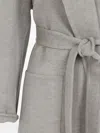Fabiana Filippi Belted Notched-lapels Coat In Gray