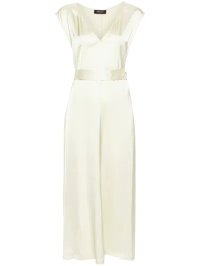 Fabiana Filippi Belted Satin Midi Dress In Green