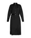 Fabiana Filippi Belted Satin Shirtdress In Black
