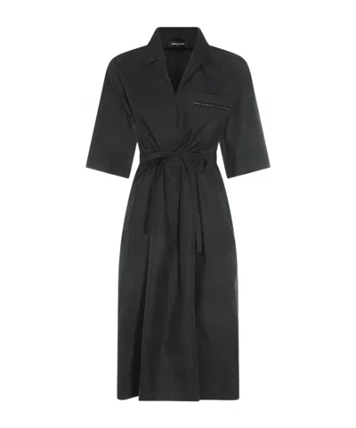 Fabiana Filippi Belted Shirt Dress In Black