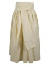 Fabiana Filippi Front-tie Midi Skirt In Brown