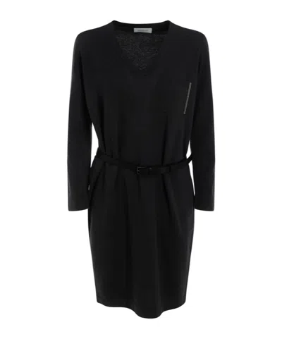 FABIANA FILIPPI FABIANA FILIPPI BELTED V-NECK DRESS