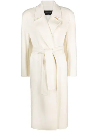 Fabiana Filippi Cashmere Wrap Coat In Natural White