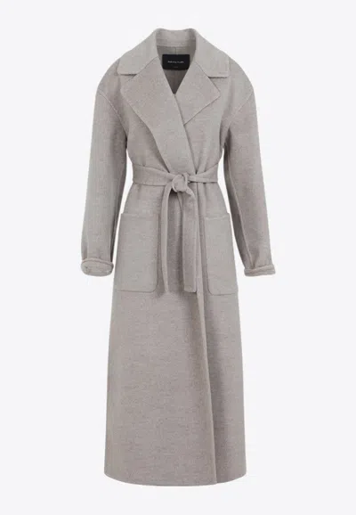 Fabiana Filippi Coriander Grey Virgin Wool Belted Coat In Gray