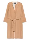 Fabiana Filippi Belted Wool Coat In Brown