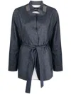 Fabiana Filippi Belted Wrap Jacket In Blue