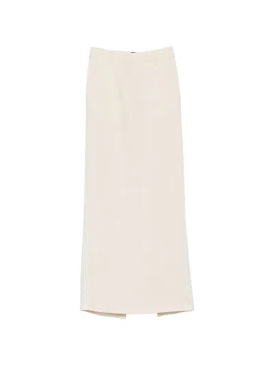 Fabiana Filippi Belt-loop Rear-slit Maxi Skirt In Neutral