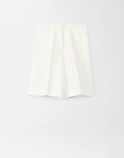Fabiana Filippi Bermuda Shorts In Fluid Linen And Viscose In White