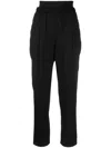 Fabiana Filippi Black Loose Pants With Toanl Elastic Waistband In Viscose In Black