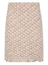 Fabiana Filippi Textured Midi Skirt With Fringe And Sequins In Brown
