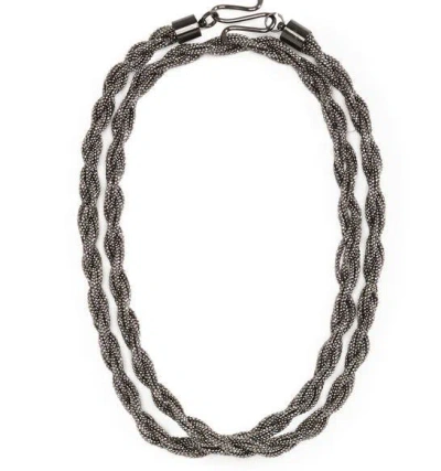 Fabiana Filippi Diamond Wire Torchon Necklace In Multicolor
