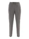 Fabiana Filippi Bistretch Wool Pleated Jogging Trousers With Filo Diamante In Grey