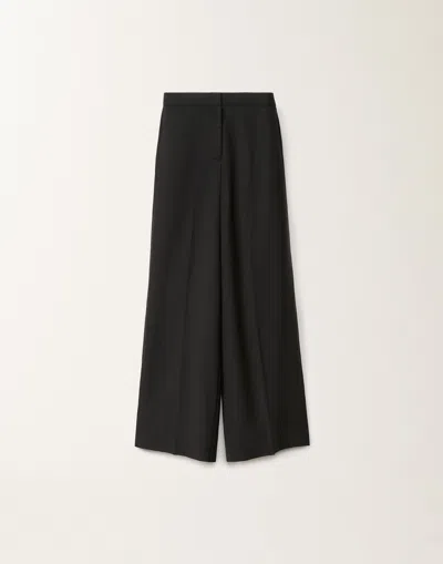 Fabiana Filippi Bistretch Wool Wide Leg Trousers In Black