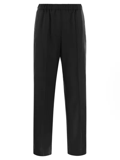 Fabiana Filippi Raised-seam Trousers In Black