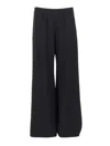 Fabiana Filippi Black Cady Wide Trousers In Black