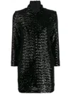 Fabiana Filippi Glitter-embellished Evening Dress With High Neckline In Black