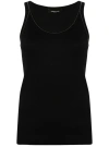 Fabiana Filippi Chain-trim Ribbed Tank Top In Black