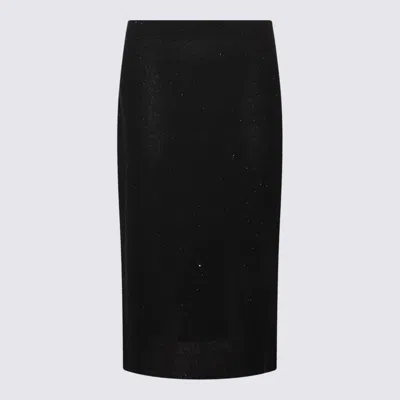 Fabiana Filippi Black Cotton Midi Skirt