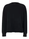 Fabiana Filippi Black Crewneck Sweater With Micro Paillettes In Wool In Black