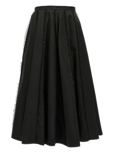 FABIANA FILIPPI BLACK EMBROIDERY SKIRT