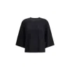 Fabiana Filippi Black Fleece Wool Sweatshirt In Multi