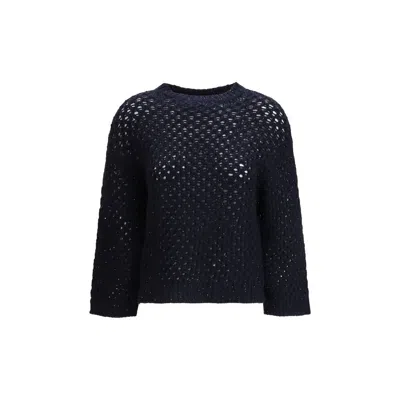 Fabiana Filippi Black Fleece Wool Women's Sweatshirt In Blue