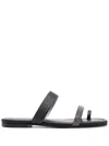 Fabiana Filippi 15mm Open-toe Leather Mules In Black