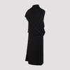 Fabiana Filippi Draped Black Dress With High Neckline And Asymmetrical Design In Black