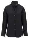 Fabiana Filippi Cotton Poplin Shirt With Knotted Lace Collar In Black