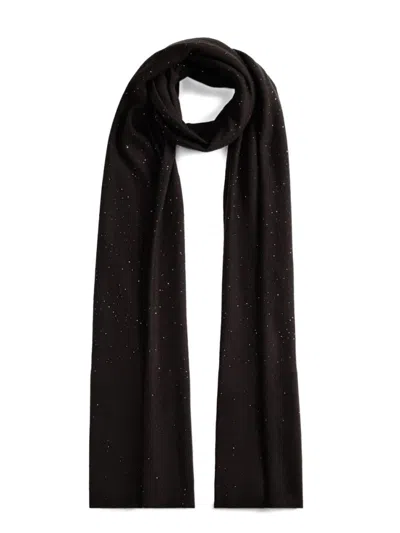 FABIANA FILIPPI BLACK SEQUIN-EMBELLISHED RIBBED SCARF