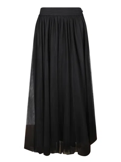 Fabiana Filippi Black Tulle Midi Skirt