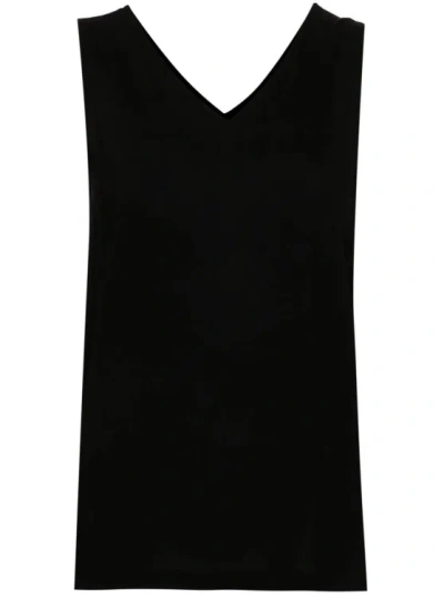 Fabiana Filippi Georgette-crepe Top In Black