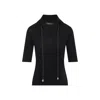 Fabiana Filippi Wool Polo Metal Beads In Black