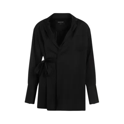 Fabiana Filippi Linen Wrap Jacket In Black