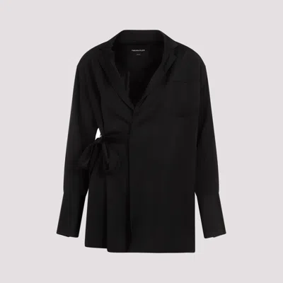 Fabiana Filippi Open-front Satin Blazer In Black