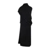 Fabiana Filippi Draped Black Dress With High Neckline And Asymmetrical Design In Black