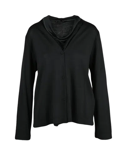 Fabiana Filippi Black Viscose-blend Knit Blouse
