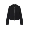 Fabiana Filippi Ribbed Virgin Wool Jacket With Signature Metal Accents In Black
