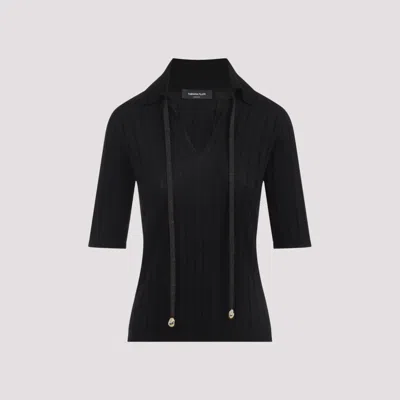 FABIANA FILIPPI BLACK WOOL POLO