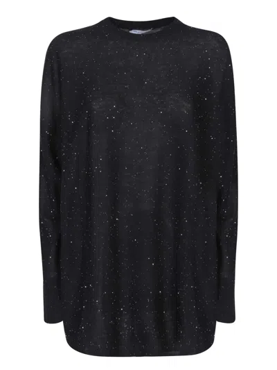 Fabiana Filippi Black Wool Sweater With Sequins