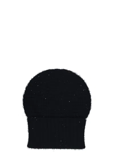 Fabiana Filippi Black Wool-blend Sequined Beanie