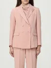 Fabiana Filippi Double-breasted Wool-blend Blazer In Pink