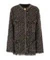 Fabiana Filippi Fringed Jacket In Wool Blend In Black