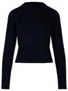 Fabiana Filippi Ribbed-knit Crewneck Jumper In Blue
