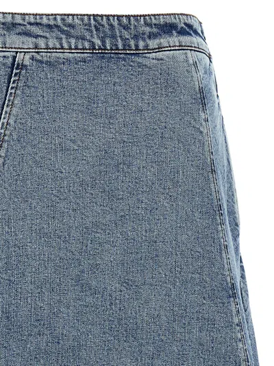 Fabiana Filippi Blue Denim Flared Midi Skirt